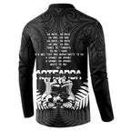 New Zealand Silver Fern Rugby Button Sweatshirt Haka Dance With Aotearoa Maori Pattern
