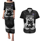 New Zealand Silver Fern Rugby Couples Matching Puletasi and Hawaiian Shirt Haka Dance With Aotearoa Maori Pattern