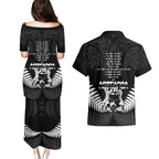 New Zealand Silver Fern Rugby Couples Matching Puletasi and Hawaiian Shirt Haka Dance With Aotearoa Maori Pattern