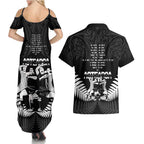 New Zealand Silver Fern Rugby Couples Matching Summer Maxi Dress and Hawaiian Shirt Haka Dance With Aotearoa Maori Pattern