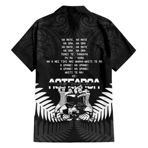 New Zealand Silver Fern Rugby Family Matching Puletasi and Hawaiian Shirt Haka Dance With Aotearoa Maori Pattern