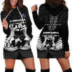 New Zealand Silver Fern Rugby Hoodie Dress Haka Dance With Aotearoa Maori Pattern