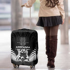 New Zealand Silver Fern Rugby Luggage Cover Haka Dance With Aotearoa Maori Pattern