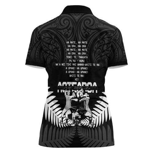 New Zealand Silver Fern Rugby Women Polo Shirt Haka Dance With Aotearoa Maori Pattern