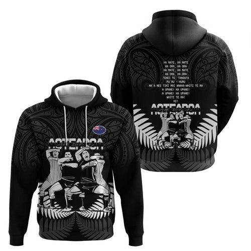 New Zealand Silver Fern Rugby Zip Hoodie Haka Dance With Aotearoa Maori Pattern