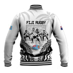 New Zealand And Fiji Tapa Rugby Baseball Jacket Haka Dance Mix Cibi Dance Together