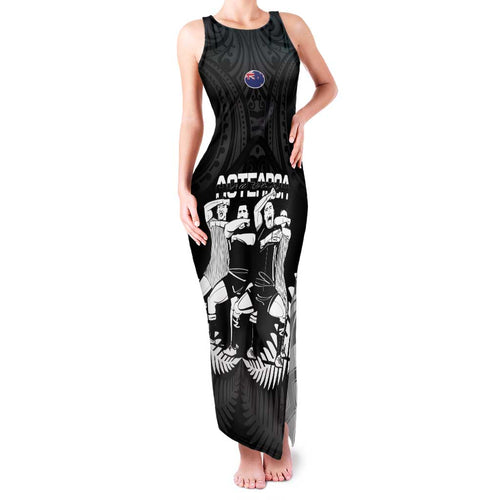 New Zealand And Fiji Tapa Rugby Family Matching Tank Maxi Dress and Hawaiian Shirt Haka Dance Mix Cibi Dance Together