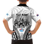 New Zealand And Fiji Tapa Rugby Hawaiian Shirt Haka Dance Mix Cibi Dance Together