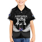 New Zealand And Fiji Tapa Rugby Kid Hawaiian Shirt Haka Dance Mix Cibi Dance Together