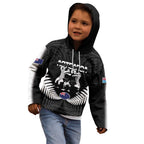 New Zealand And Fiji Tapa Rugby Kid Hoodie Haka Dance Mix Cibi Dance Together