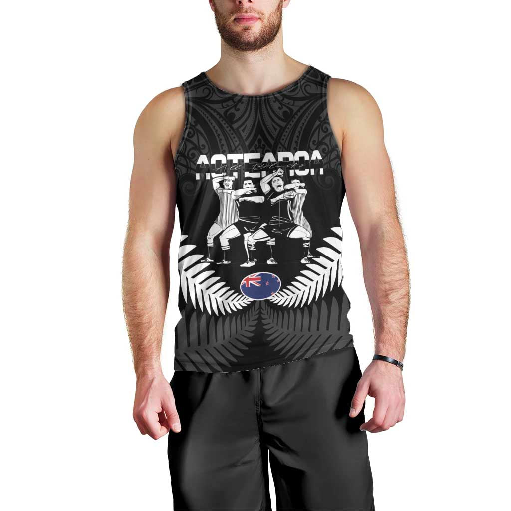 New Zealand And Fiji Tapa Rugby Men Tank Top Haka Dance Mix Cibi Dance Together