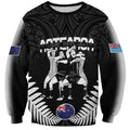 New Zealand And Fiji Tapa Rugby Sweatshirt Haka Dance Mix Cibi Dance Together