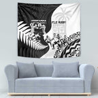 New Zealand And Fiji Tapa Rugby Tapestry Haka Dance Mix Cibi Dance Together