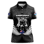 New Zealand And Fiji Tapa Rugby Women Polo Shirt Haka Dance Mix Cibi Dance Together