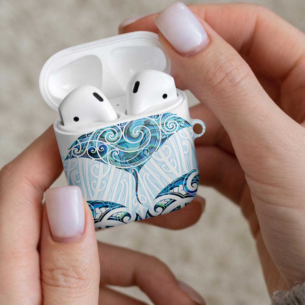 New Zealand Manta Ray Tattoo AirPods Case Aotearoa Maori Haehae Paua Shell - Aussie Hoodie