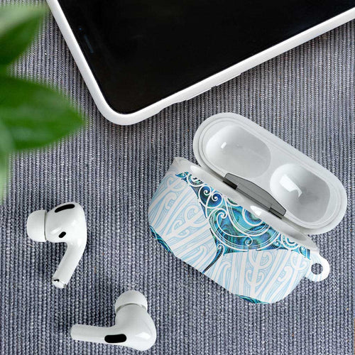 New Zealand Manta Ray Tattoo AirPods Case Aotearoa Maori Haehae Paua Shell - Aussie Hoodie