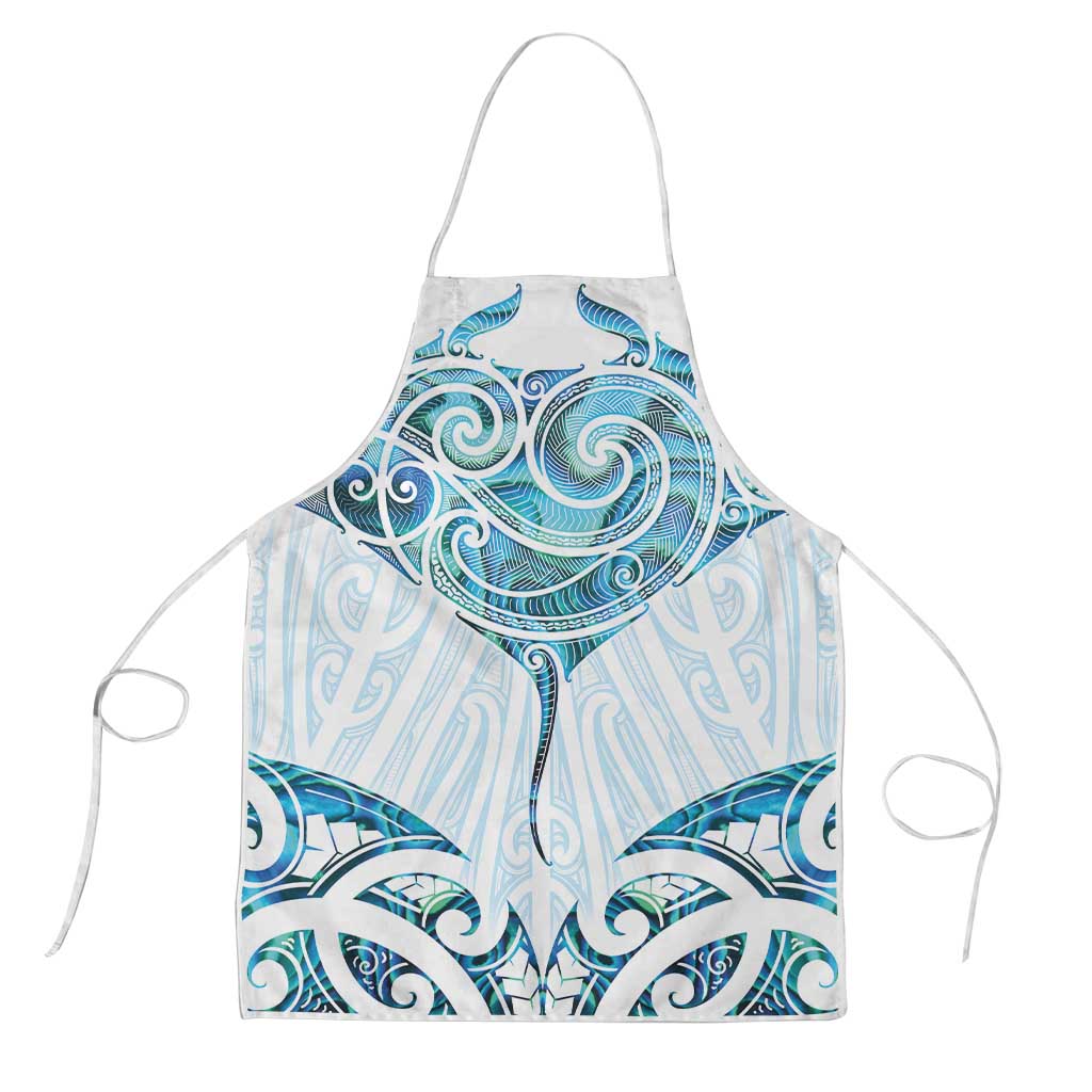 New Zealand Manta Ray Tattoo Apron Aotearoa Maori Haehae Paua Shell - Aussie Hoodie
