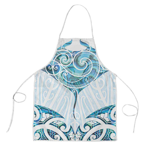 New Zealand Manta Ray Tattoo Apron Aotearoa Maori Haehae Paua Shell - Aussie Hoodie