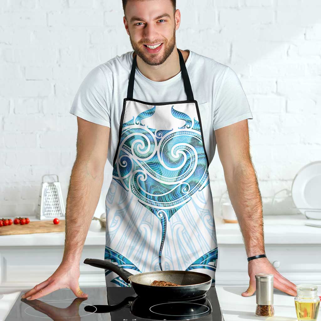 New Zealand Manta Ray Tattoo Apron Aotearoa Maori Haehae Paua Shell - Aussie Hoodie