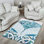 New Zealand Manta Ray Tattoo Area Rug Aotearoa Maori Haehae Paua Shell - Aussie Hoodie