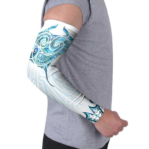 New Zealand Manta Ray Tattoo Arm Sleeves Aotearoa Maori Haehae Paua Shell - Aussie Hoodie