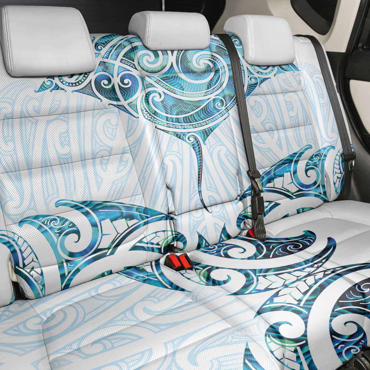 New Zealand Manta Ray Tattoo Back Car Seat Cover Aotearoa Maori Haehae Paua Shell - Aussie Hoodie