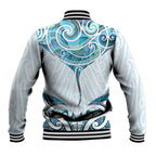 New Zealand Manta Ray Tattoo Baseball Jacket Aotearoa Maori Haehae Paua Shell - Aussie Hoodie