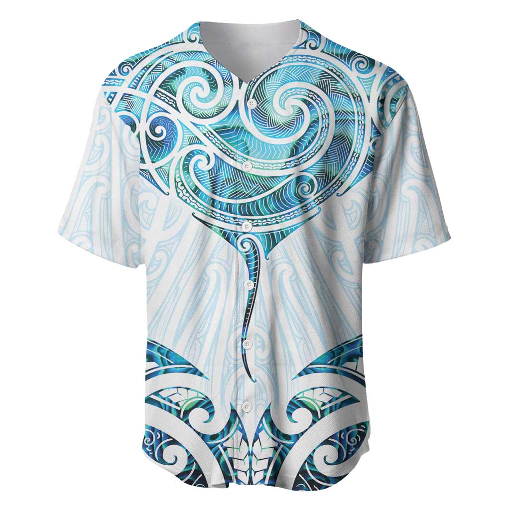 New Zealand Manta Ray Tattoo Baseball Jersey Aotearoa Maori Haehae Paua Shell - Aussie Hoodie