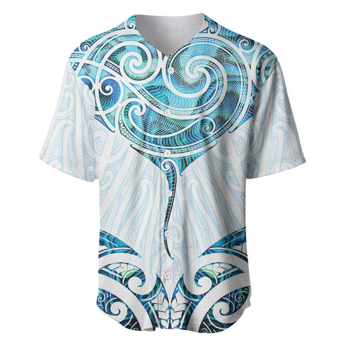 New Zealand Manta Ray Tattoo Baseball Jersey Aotearoa Maori Haehae Paua Shell - Aussie Hoodie