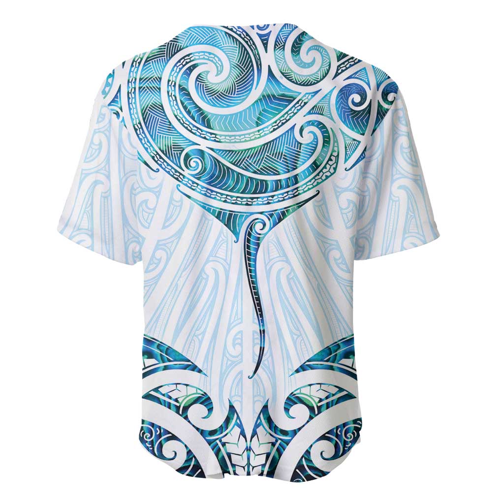New Zealand Manta Ray Tattoo Baseball Jersey Aotearoa Maori Haehae Paua Shell - Aussie Hoodie