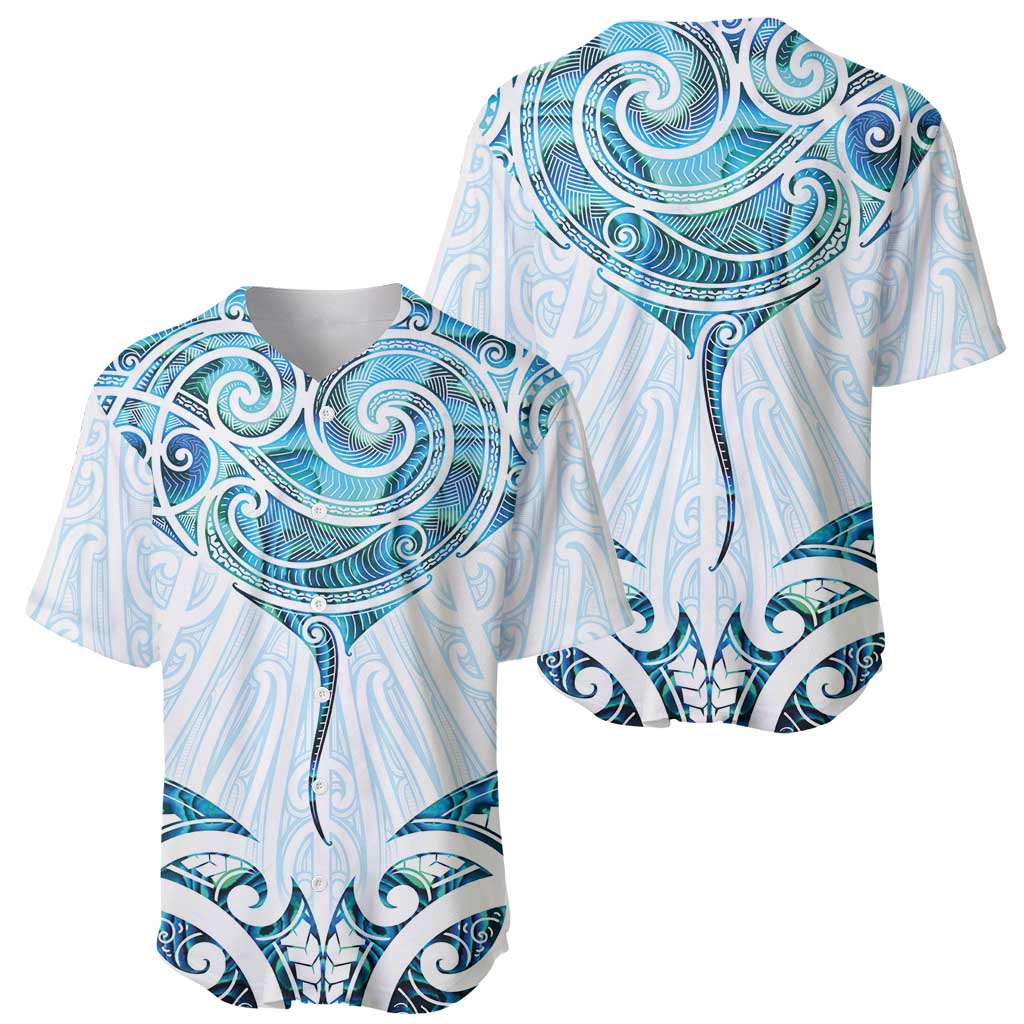 New Zealand Manta Ray Tattoo Baseball Jersey Aotearoa Maori Haehae Paua Shell - Aussie Hoodie