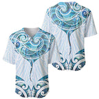New Zealand Manta Ray Tattoo Baseball Jersey Aotearoa Maori Haehae Paua Shell - Aussie Hoodie
