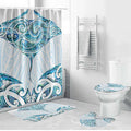 New Zealand Manta Ray Tattoo Bathroom Set Aotearoa Maori Haehae Paua Shell - Aussie Hoodie