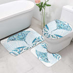 New Zealand Manta Ray Tattoo Bathroom Set Aotearoa Maori Haehae Paua Shell - Aussie Hoodie