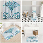 New Zealand Manta Ray Tattoo Bathroom Set Aotearoa Maori Haehae Paua Shell - Aussie Hoodie