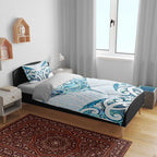 New Zealand Manta Ray Tattoo Bedding Set Aotearoa Maori Haehae Paua Shell - Aussie Hoodie