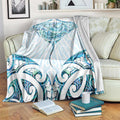 New Zealand Manta Ray Tattoo Blanket Aotearoa Maori Haehae Paua Shell - Aussie Hoodie