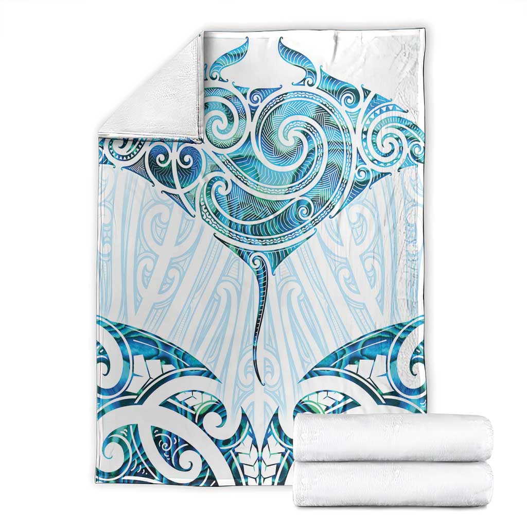 New Zealand Manta Ray Tattoo Blanket Aotearoa Maori Haehae Paua Shell - Aussie Hoodie