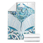 New Zealand Manta Ray Tattoo Blanket Aotearoa Maori Haehae Paua Shell - Aussie Hoodie