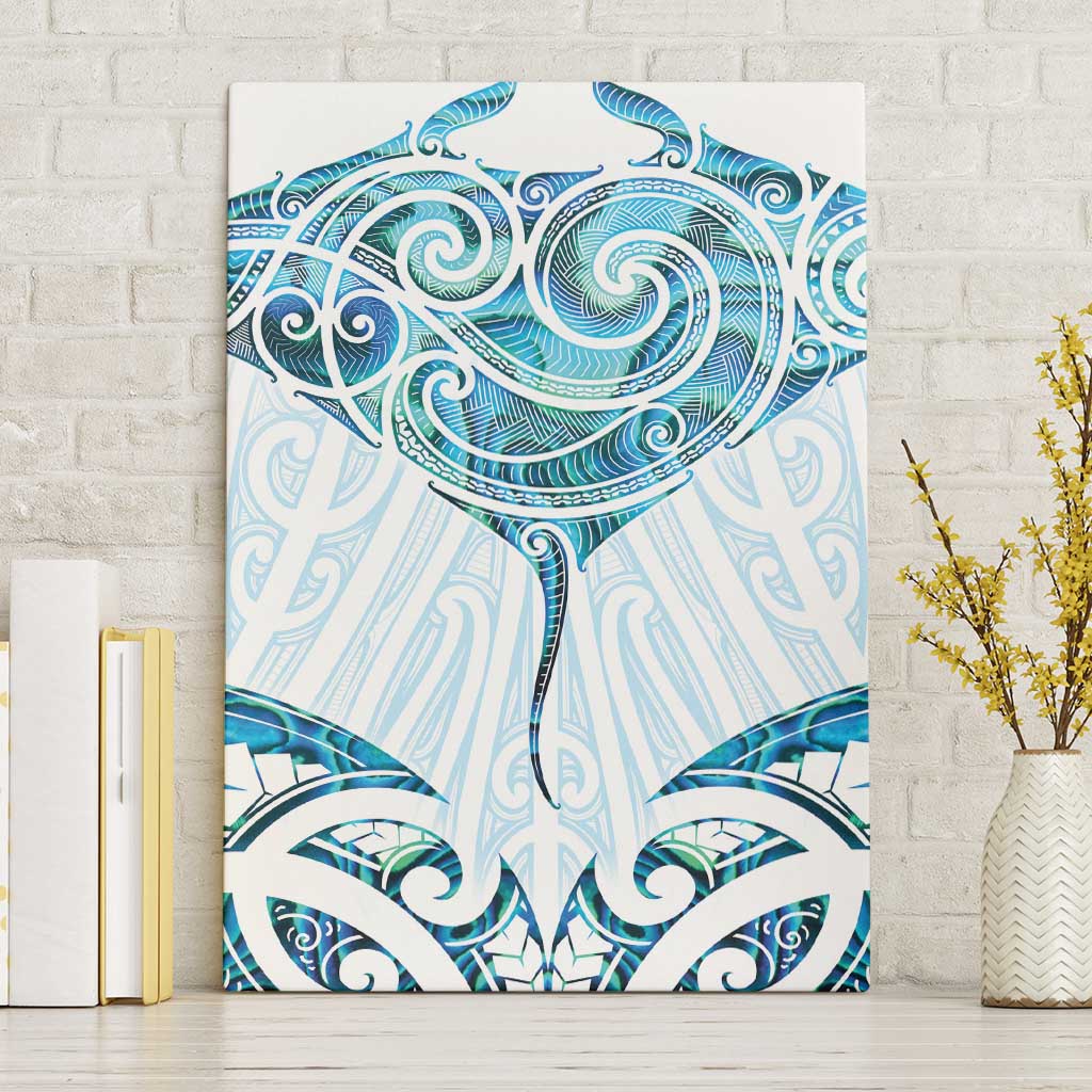 New Zealand Manta Ray Tattoo Canvas Wall Art Aotearoa Maori Haehae Paua Shell - Aussie Hoodie