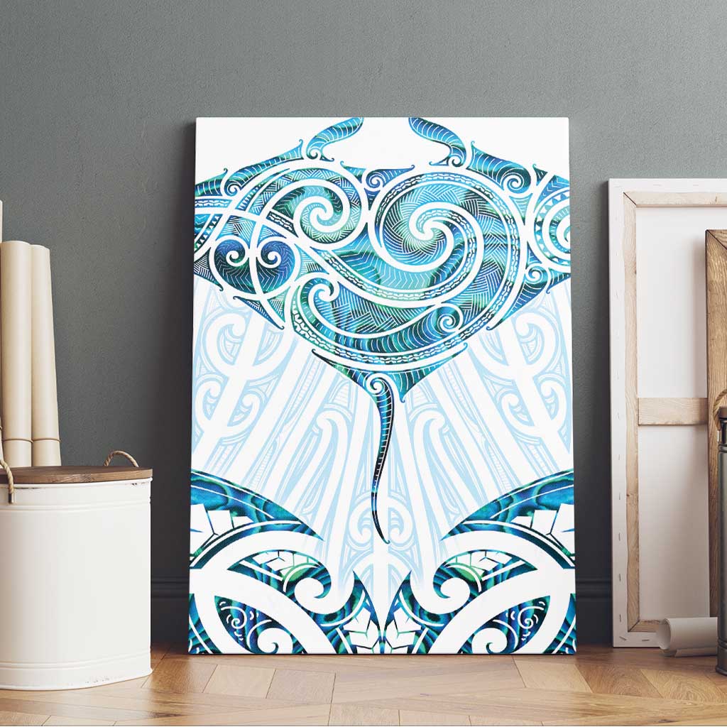 New Zealand Manta Ray Tattoo Canvas Wall Art Aotearoa Maori Haehae Paua Shell - Aussie Hoodie