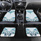 New Zealand Manta Ray Tattoo Car Mats Aotearoa Maori Haehae Paua Shell - Aussie Hoodie