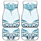 New Zealand Manta Ray Tattoo Car Mats Aotearoa Maori Haehae Paua Shell - Aussie Hoodie