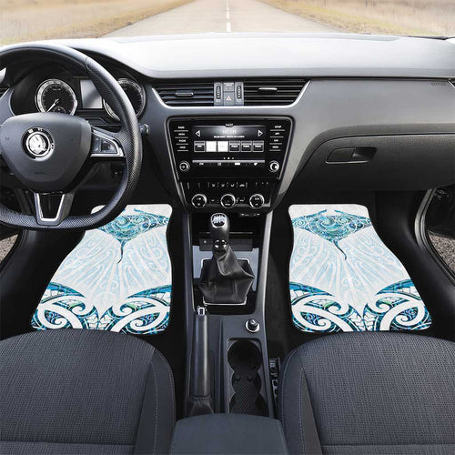 New Zealand Manta Ray Tattoo Car Mats Aotearoa Maori Haehae Paua Shell - Aussie Hoodie