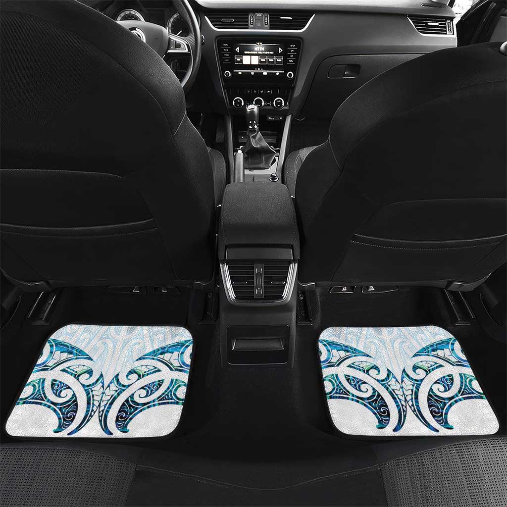 New Zealand Manta Ray Tattoo Car Mats Aotearoa Maori Haehae Paua Shell - Aussie Hoodie