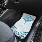 New Zealand Manta Ray Tattoo Car Mats Aotearoa Maori Haehae Paua Shell - Aussie Hoodie