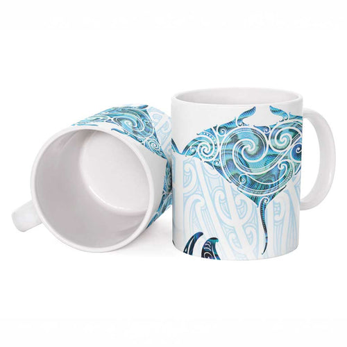 New Zealand Manta Ray Tattoo Ceramic Mug Aotearoa Maori Haehae Paua Shell - Aussie Hoodie