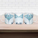 New Zealand Manta Ray Tattoo Ceramic Mug Aotearoa Maori Haehae Paua Shell - Aussie Hoodie