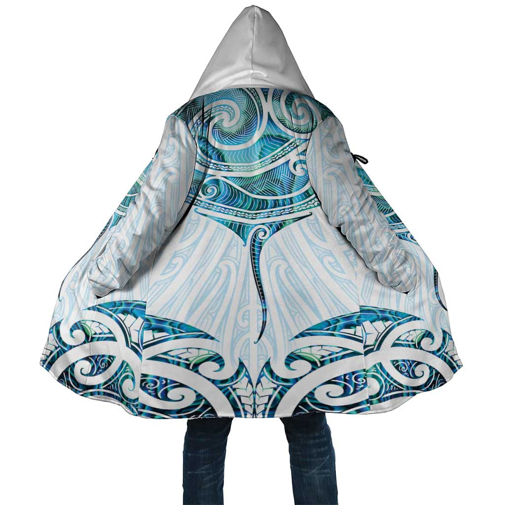 New Zealand Manta Ray Tattoo Cloak Aotearoa Maori Haehae Paua Shell - Aussie Hoodie