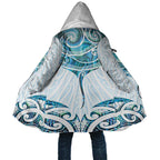 New Zealand Manta Ray Tattoo Cloak Aotearoa Maori Haehae Paua Shell - Aussie Hoodie